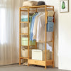 Wooden Clothes Rail Rack Garment Heavy Duty Coat Hat Hanging Stand Open Wardrobe