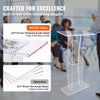 Acrylic Podium 47" Podium Stand Table Reading Surface w/ Storage Shelf