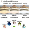 42" Ceiling Fan Light 6 Speed 3 Blades 3 Color Changing Chandelier Lamp w/Remote
