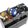 Childrens Storage Shelf Kids Bookshelf Rack w/ 6 Toy Organizer Boxes Playroom