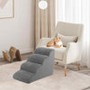 4-Tier Foam Dog Ramp 41CM Wide & 72CM Deep Pet Stairs W/ Washable Zippered Cover