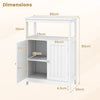 Modern Storage Cabinet w/2Doors & Open Compartment-White