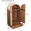 Modern Walnut Wardrobe 79x50x175cm: Fabric Doors, Storage Drawer, Wooden Legs