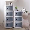 Grey&White Drawers Round Storage Unit Bathroom Cabinet Cupboard Side Table