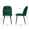 Set of 2,4,6 Velvet Suede Dining Chairs Upholstered seat Ergnomic with Metal Leg