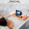 Extendable Wood Bamboo Bath Tub Caddy Tray Rack Shelf Phone Tablet Book Holder