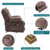 Electric Recliner Chair Fabric Upholstered Armchair Massage Heating Sofa Brown