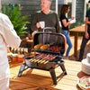 Folding Charcoal Barbecue Grill, BBQ for Camping, Red