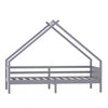 Kids Wood Bed House Bed Grey Cabin Teepee Tent Bed Frame Slatted Head Footboard