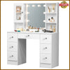 Large Dressing Table With Hollywood LED Mirror Drawer Shelves Vanity Makeup Desk
