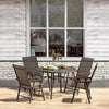 Garden Table Folding Mesh Chair Balcony Coffee Bistro Furniture w/ Umbrella Hole