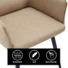 2x Faux Leather Dining Chairs Kitchen Dining Room Office Metal Legs Beige