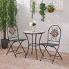 Mosaic Bistro Set Outdoor Patio Garden Furniture Dining Set Table Folding Chairs