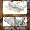UPHOLSTERED BED WITH 2 DRAWERS STORAGE BED FRAME DOUBLE FOR ADULTS, TEENAGERS