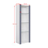 Modern Display Tall Cabinet Bookcase Shelving Units with LED Light 3 Glass Shelf