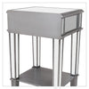 2 Tier Luxury Silver Mirrored Side Table Nightstand w/ Drawer Sofa Side Bedside