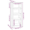 CIADAZ Book Cabinet Black 50x35x125.5 Solid Wood Pine, Bookcase, Book G7M5
