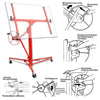 16FT Lifter Tool Hoist Mobile Plaster Board Panel Sheet Drywall Lift Crane