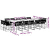 15 Piece Garden Dining Set Black Poly Rattan R5W9