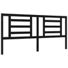 BULANED Bed Frame with Headboard Black 200x200 Solid Wood, Bedroom P7Q4