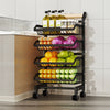 3/4/5 Tier Vegetable Fruit Trolley Cart Kitchen Rack Storage Basket Holder Shelf