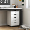Mobile Vertical Filing Cabinet with 5 Drawers for Home Office, White