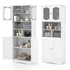 148cm Tall Bathroom Cabinet Freestanding Storage Cabinet-White