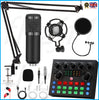 UK Podcast Equipment Bundle BM800 Condenser Microphone Bundle W/ Live Sound Card