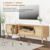 TV Stand 180 cm Entertainment Unit with Doors Drawer Rattan Sideboard Cabinet