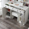 White Dressing Table LED Mirror 3 Drawers Stool Vanity Makeup Desk Set Bedroom