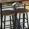 Bar Table Set 3 Piece Stools Shelf Industrial Dining Breakfast Table for Kitchen
