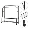 Heavy Duty Double Clothes Rail Rack Garment Display Stand With Shelves on Wheels