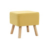Square Footstool Footrest Pouffe Linen/Velvet/PU Leather Padded Children Seat