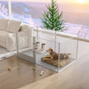 6 Panels Acrylic Dog Playpen Fence Deep Pet Whelping Box Lockable Enclosure Bed