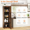 4-Tier Freestanding Floor Cabinet with Door-Brown
