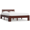 Bed Frame Dark Brown Solid Pine Wood 120x200 D7I8