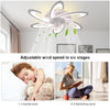LED Ceiling Fan Light Dimmable Living Room Chandelier Lamp With Remote Control