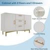 SIDEBOARD BUFFET 2 DOORS 3 DRAWERS STORAGE CABINET CUPBOARD WHITE 120X40X75 CM