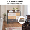 Fabric Chest Of Drawers with Shelves Industrial 4 Drawer Dresser Organizer Brown