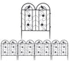 Decorative Garden Fence 5 Panels Outdoor Black Thicken Metal Wire Fencing Patio