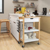 Rolling Kitchen Storage Trolley Cart Cupboard Island Shelves W/ Drawer &Handle