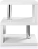 Wooden Coffee Table With Storage High Gloss Sofa End Table LED Light Living Room