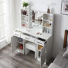 Dressing Table With Drawers Mirror Stool Set Makeup Desk Vanity Table Bedroom UK