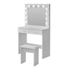 LED Dressing Table Makeup Desk With 2 Drawers Stool Bedroom Gift Furniture New