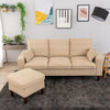 Panana Linen Fabric Sofa 1, 2 or 3 Seater Modern Couch Suite Set ottoman