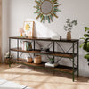 Long Console Table 3 Tier Industrial Vintage Entry Hallway Table Slim Side Table