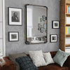Rustic Industrial Metal Pipe Wall Mirror HD Make up Mirror Vertical / Horizontal