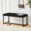 Black Bed Bench End Stool Tufted Upholstered Accent Chair Ottoman Seat Fabric