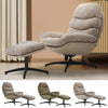 Chenille Padded Recliner Chair Armchair Lounge Swivel Sofa Chairs with Footstool