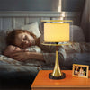Farmhouse Table Lamp 3-Way Dimmable Nightstand Bedside Lamp Heavy Duty Iron Base